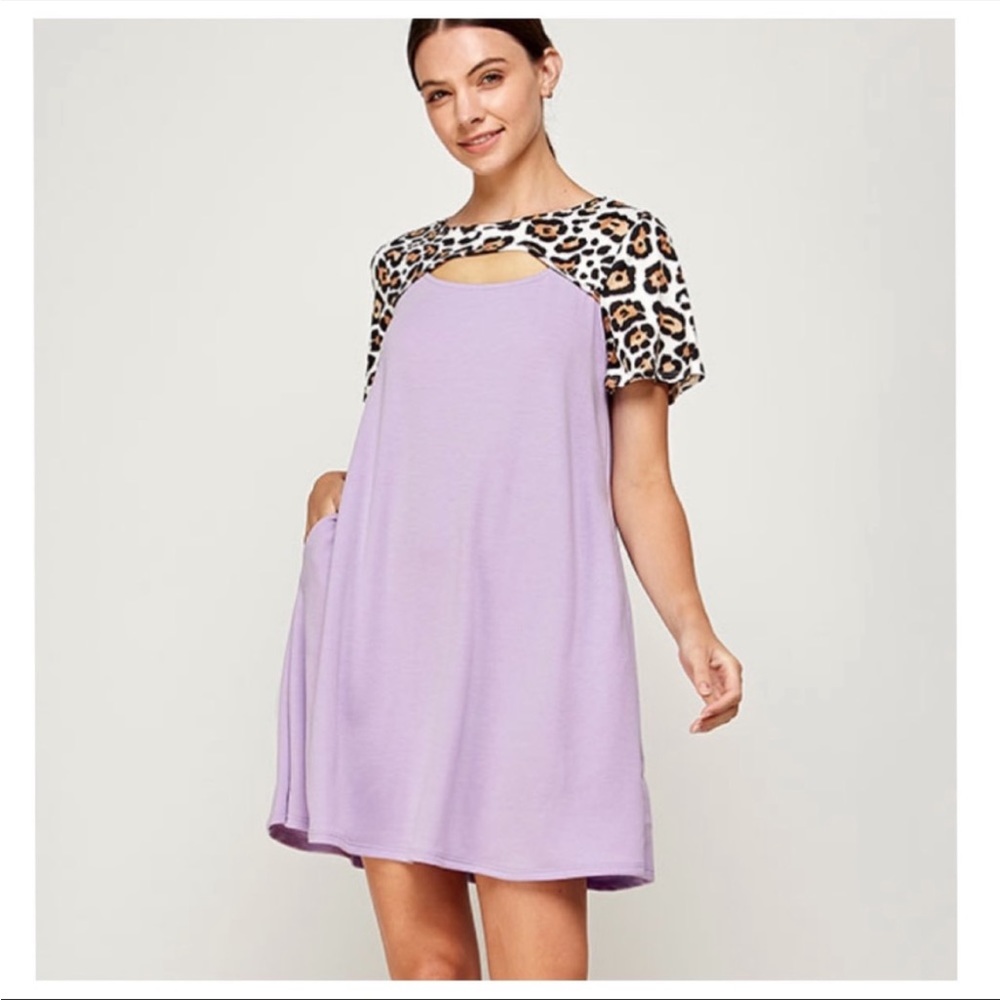 Beautiful lavender and leopard print dress ❤️ - Picture 3 of 7